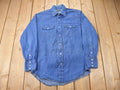 Vintage 1990s Wrangler Western Style Denim Snap Button Shirt