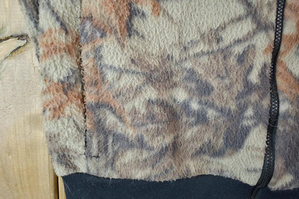 Vintage 1990s Fleece Camo Full Zip Sweater