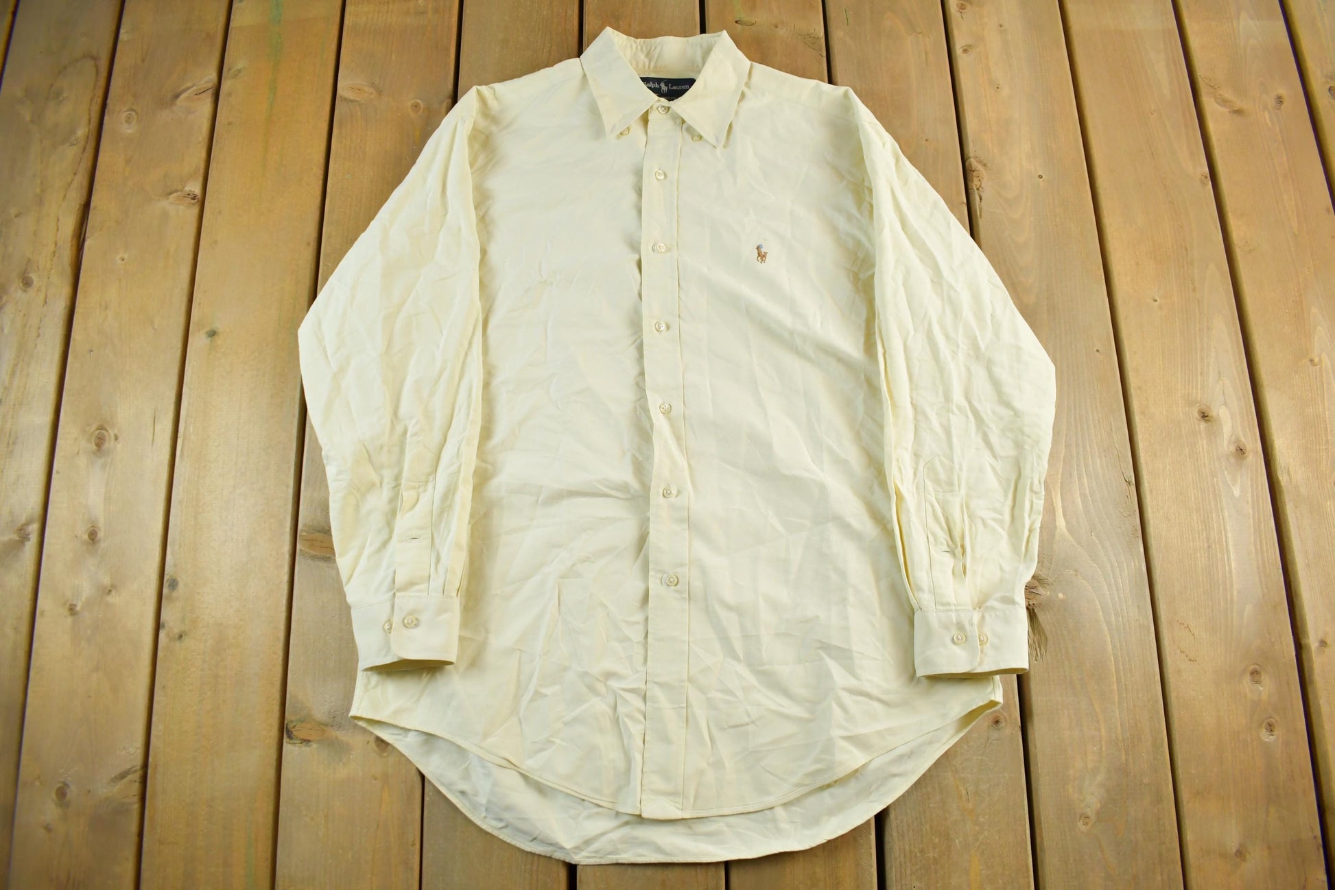 Vintage 1990s Polo Ralph Lauren Yarmouth Long Sleeve Button Down Shirt Men's XL