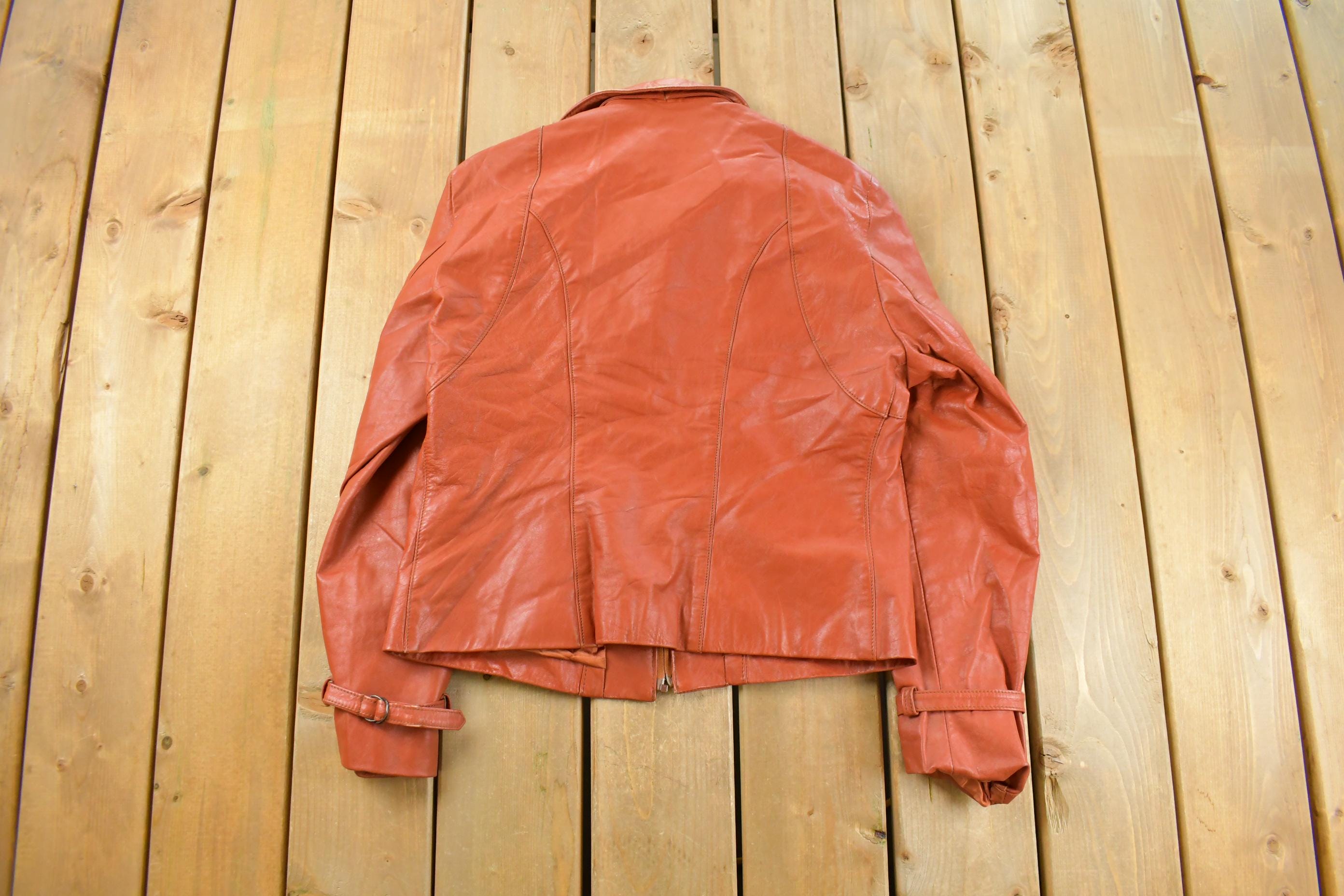Vintage 1990s Bermans Leather Jacket Women's S