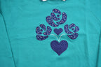 Vintage 1987 Heart Embroidered Patchwork Collared Sweatshirt