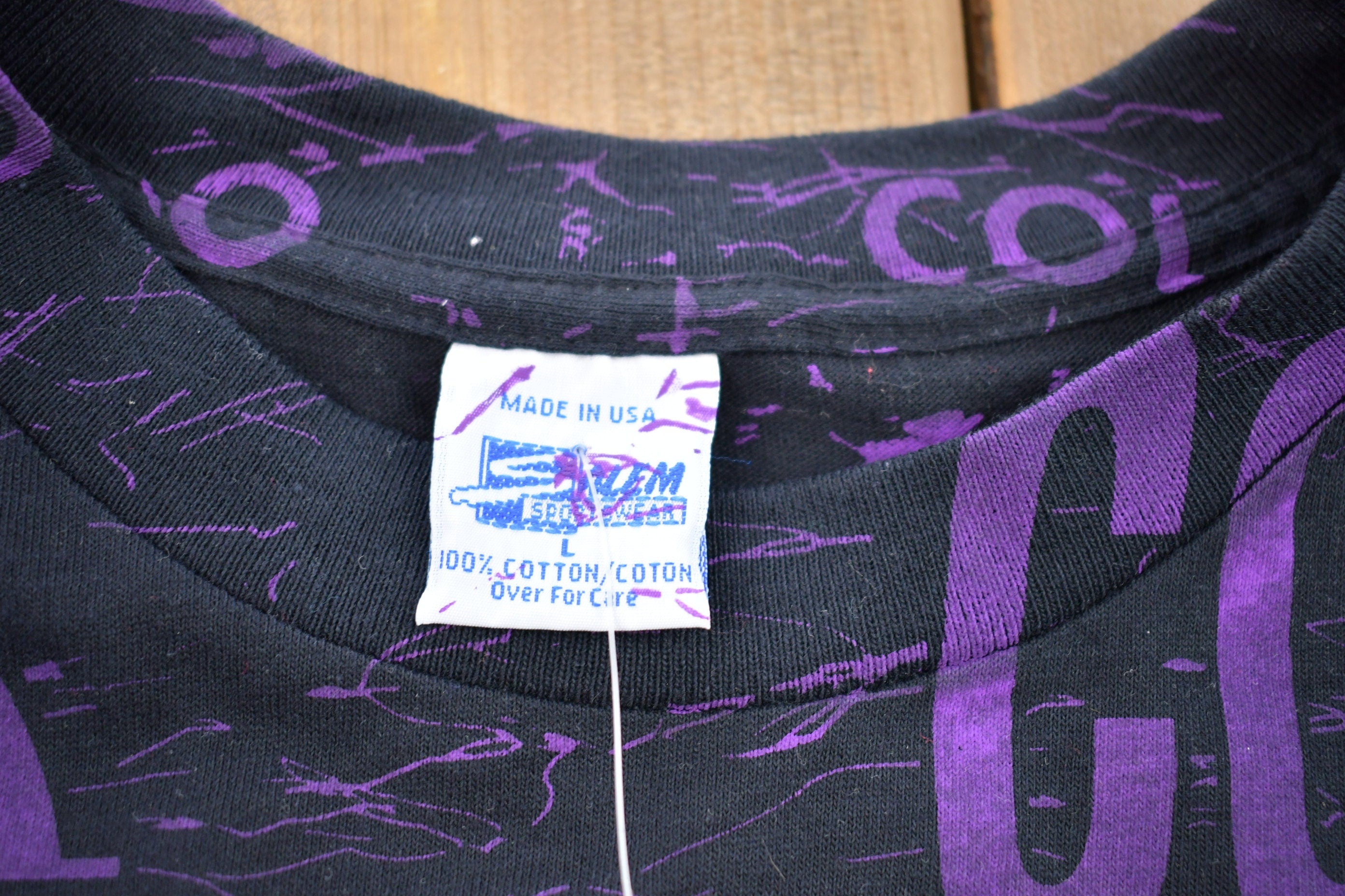 Vintage 1990s Colorado Rockies MLB Salem All Over Print Graphic T-Shirt