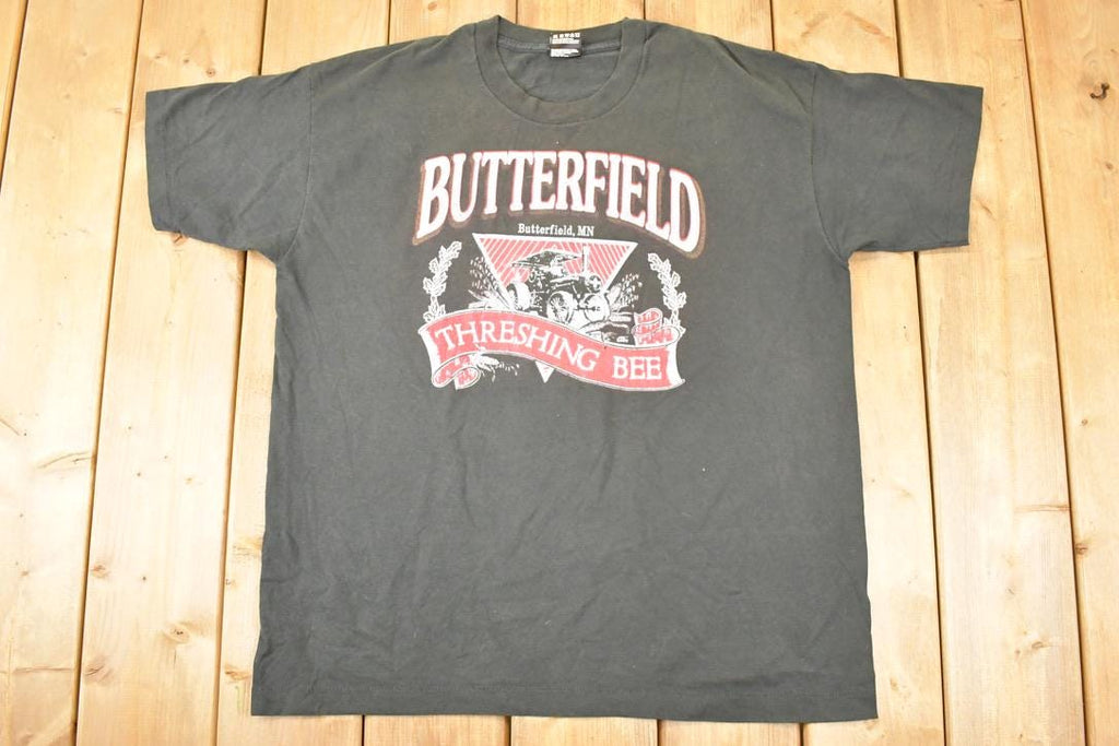 Vintage 1990s Butterfield Threshing Bee Souvenir Tractor T-Shirt Men's XL