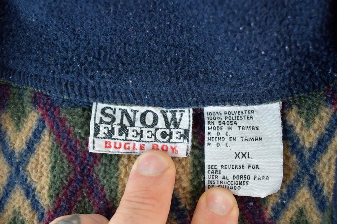 Vintage 1990s Bugle Boy Snow Fleece Outdoorsman Sweater