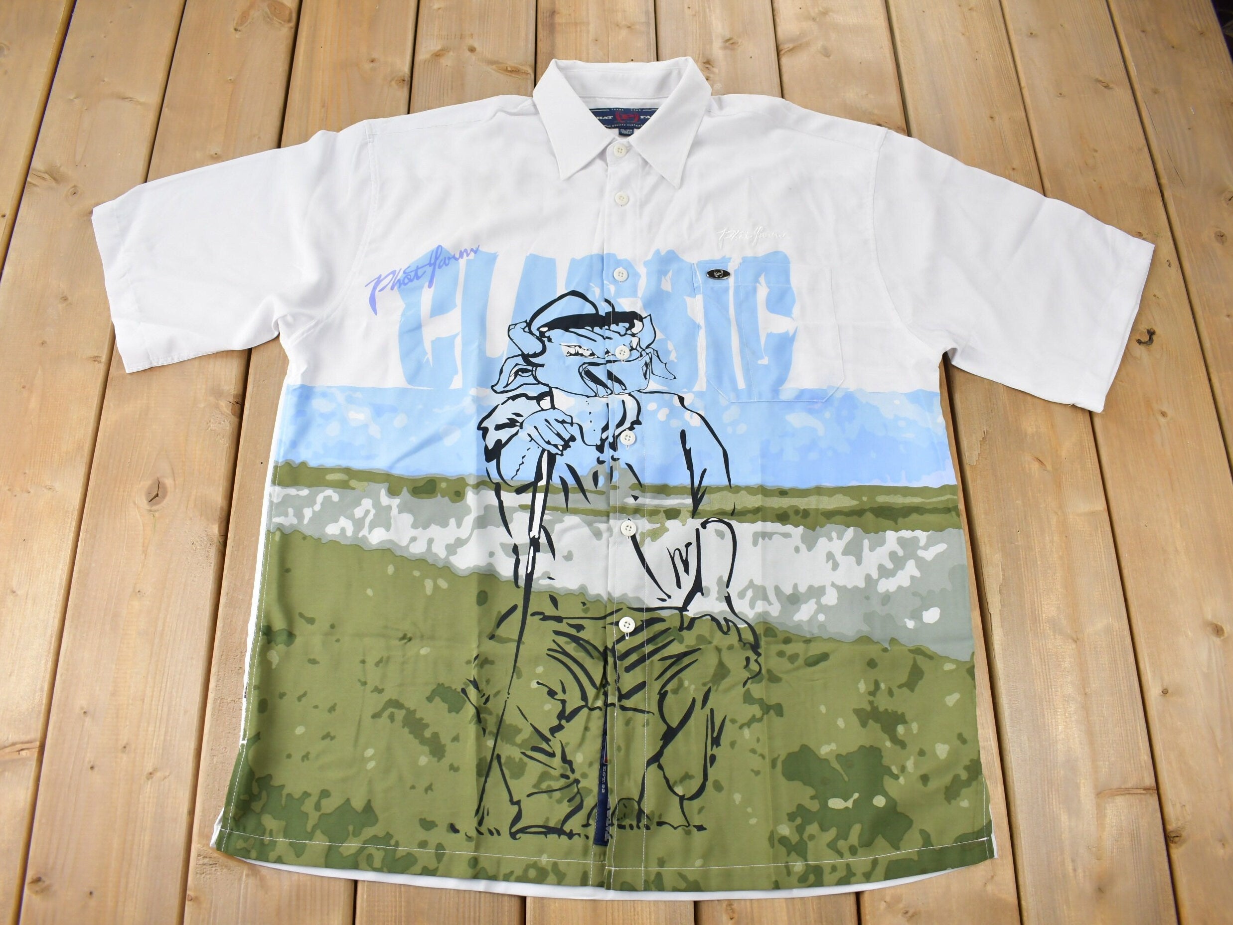 Vintage 1990s Phat Farm Classic All Over Print Button Up Shirt