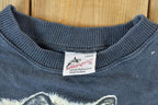 Vintage 1990s Lone Wolf Outdoorsman Crewneck Sweatshirt