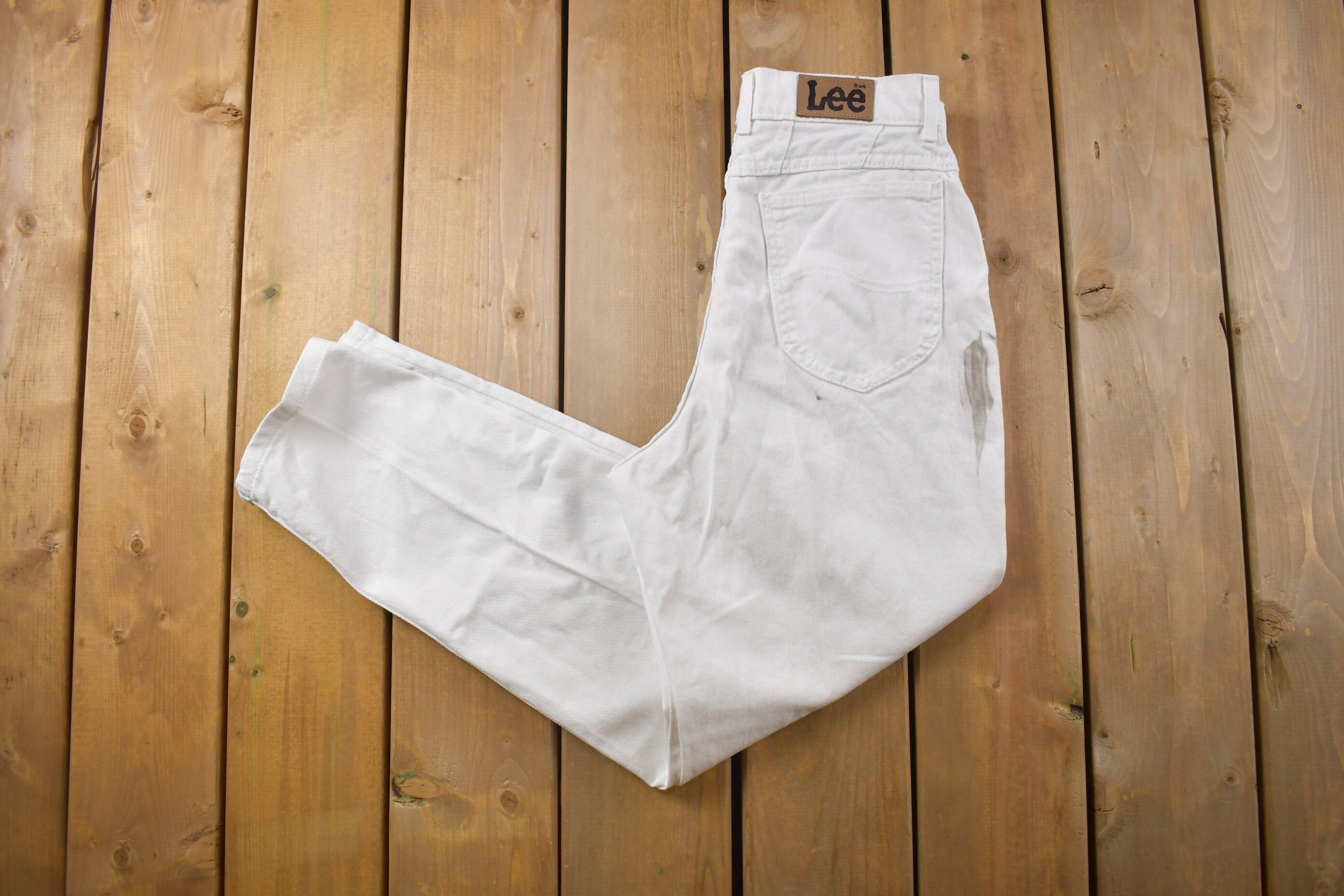 Vintage 1990s Lee Lites White Denim Women's Jeans Size 28 x 28