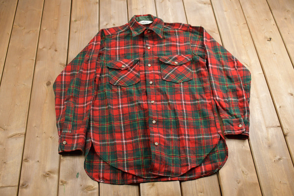 Vintage 1990s Woolrich Plaid Flannel Button Up Shirt