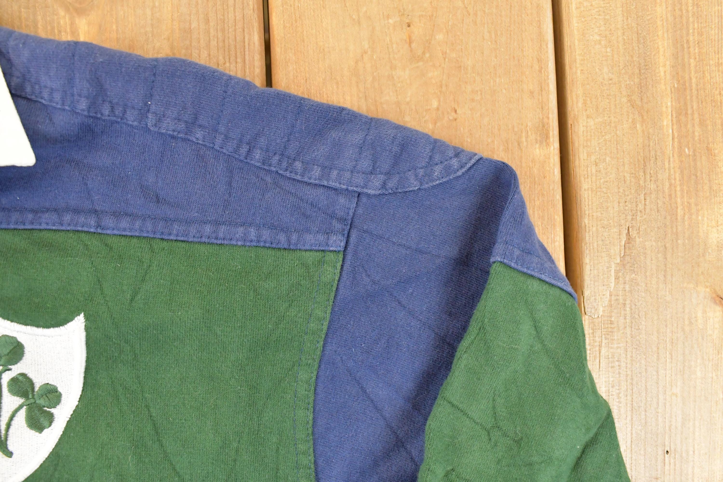 Vintage 1990s Total Rugby Ireland Quarter Button Up Shirt Men's L