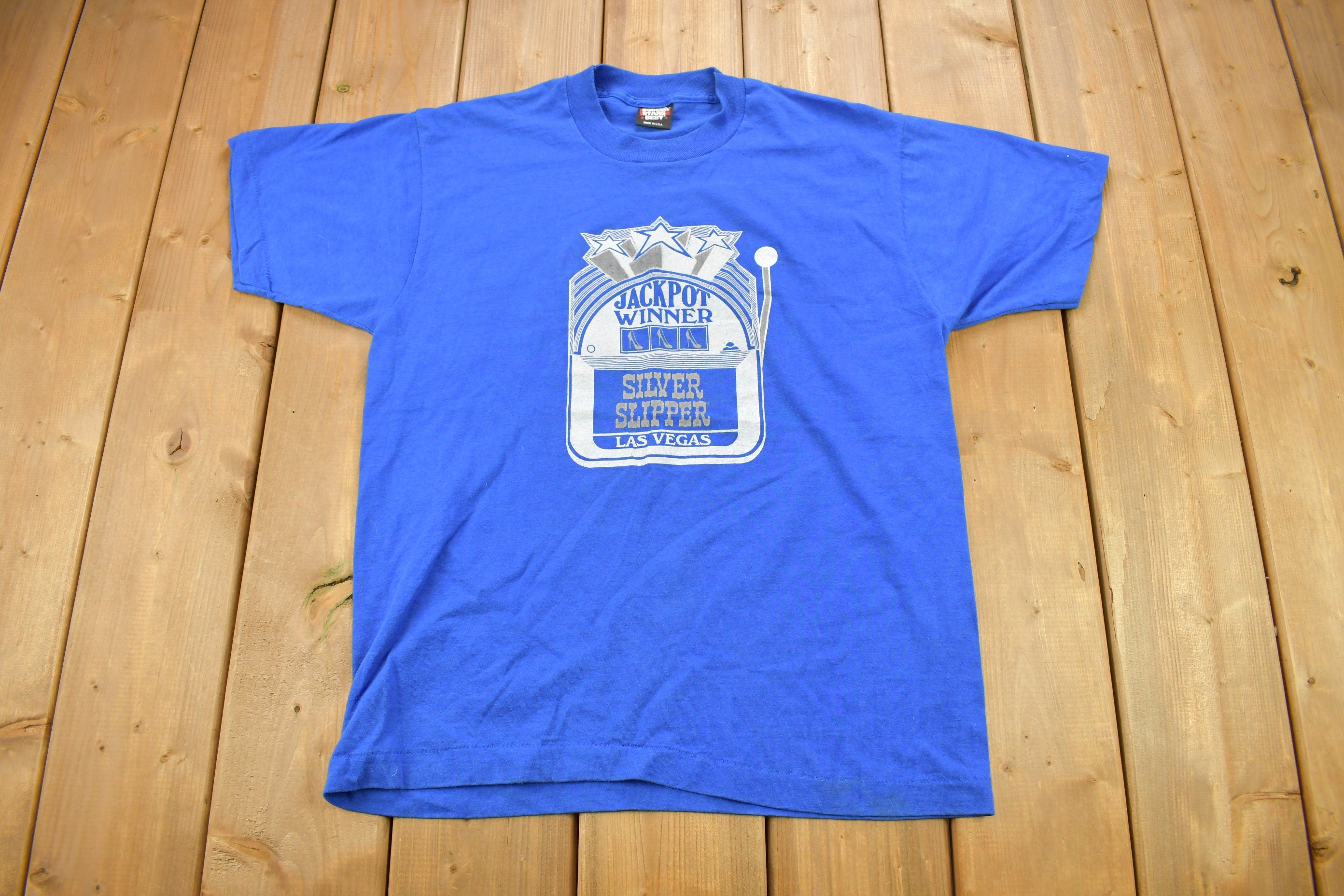 Vintage 1990s Jackpot Winner Silver Slipper Las Vegas Souvenir T Shirt