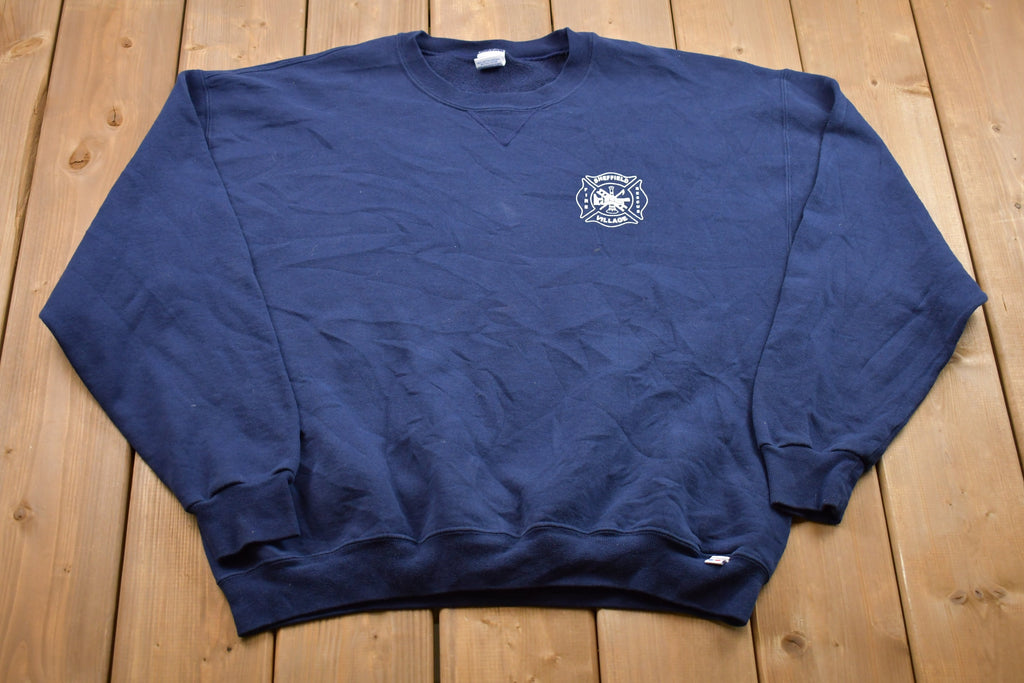 Vintage 1990s Russell Athletics Fire Rescue Crewneck Sweatshirt