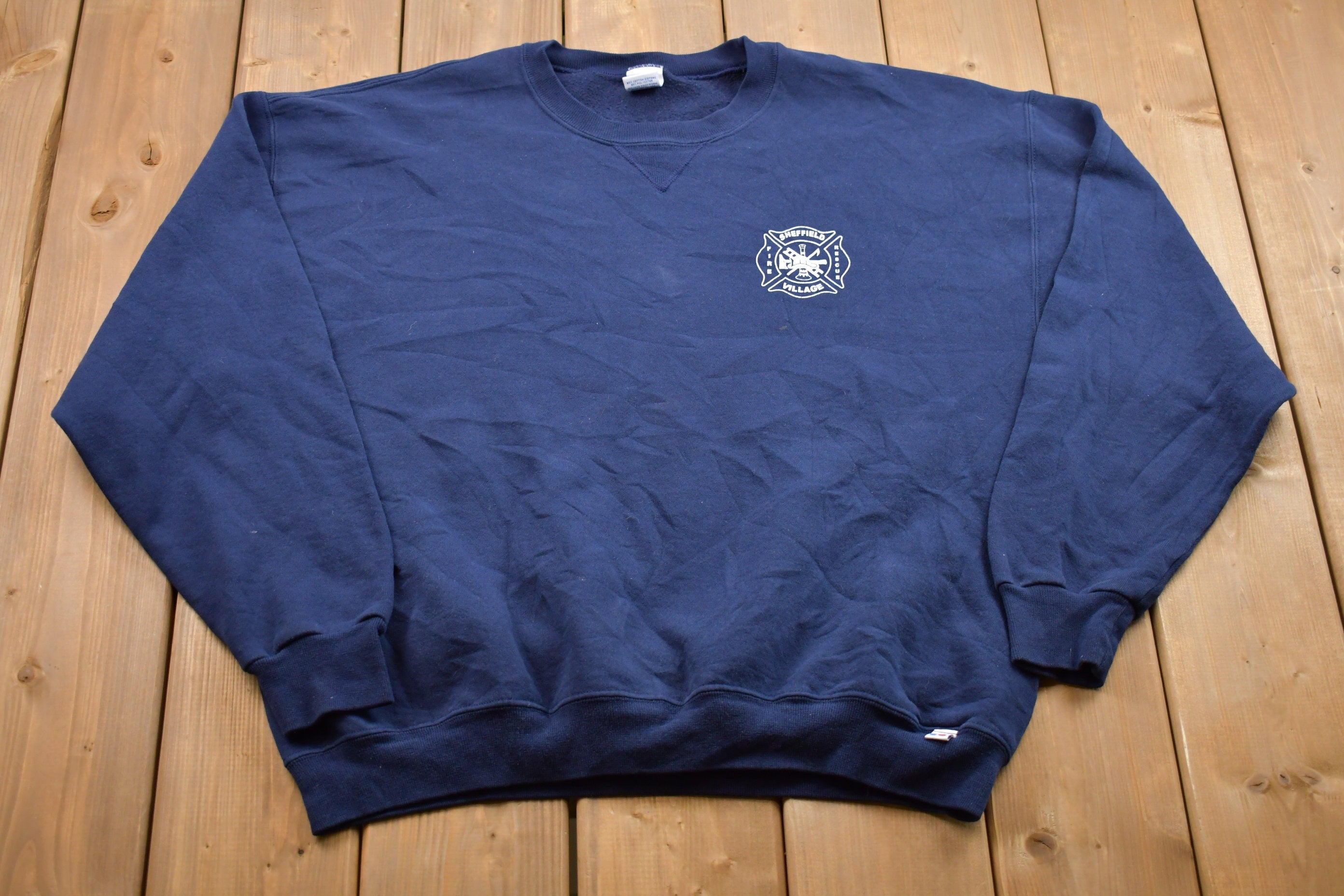 Vintage 1990s Russell Athletics Fire Rescue Crewneck Sweatshirt