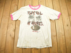 Vintage 1990s Play Till It Hurts Football Graphic Ringer T Shirt