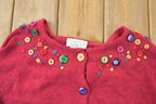 Vintage 1990s Mandal Bay Knit Button Up Christmas Sweater