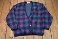 Vintage 1990s Pendleton 100% Wool Plaid Cardigan