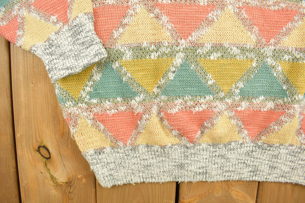 Vintage 1990s The Men's Store Abstract Knitted Sweater 90s Crewneck