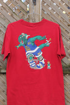 Vintage 1990s The Rookies Cartoon Dinosaur Basketball T Shirt  Double Sided  80s  90s  Streetwear Fashion