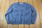 Vintage 1990s Mt Pleasant Knit Cardigan Cable Knit Sweater