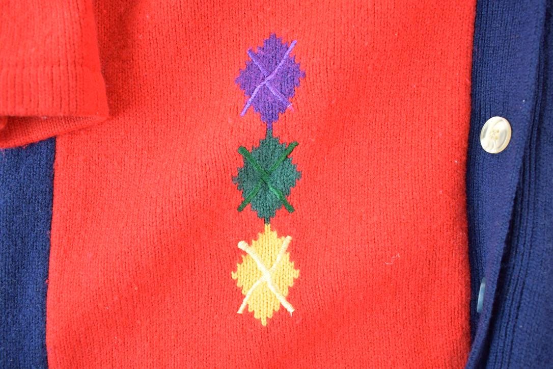 Vintage 1990s Cive Knit Abstract Pattern Cardigan Sweater