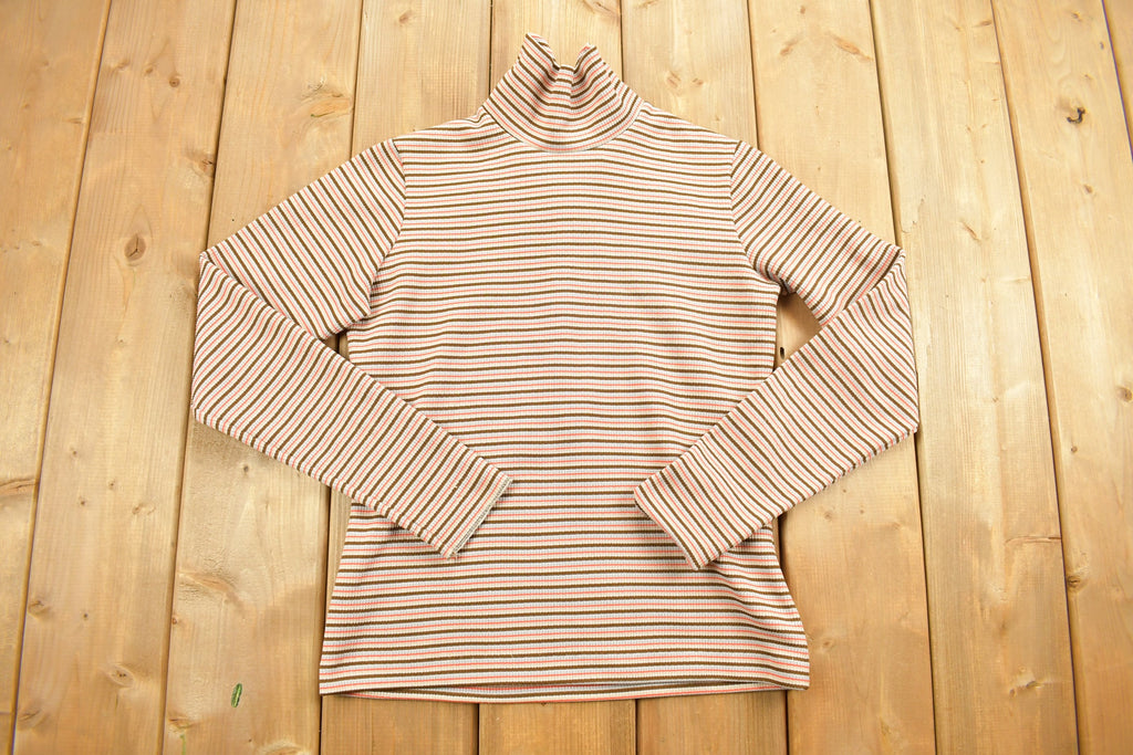 Vintage 1990s Sport Quarter Zip- Striped Sweater