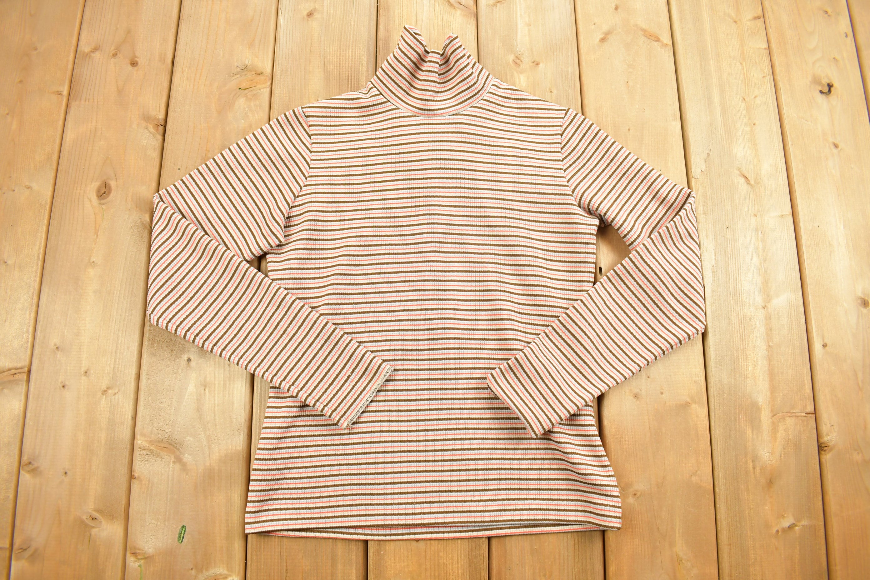 Vintage 1990s Sport Quarter Zip- Striped Sweater