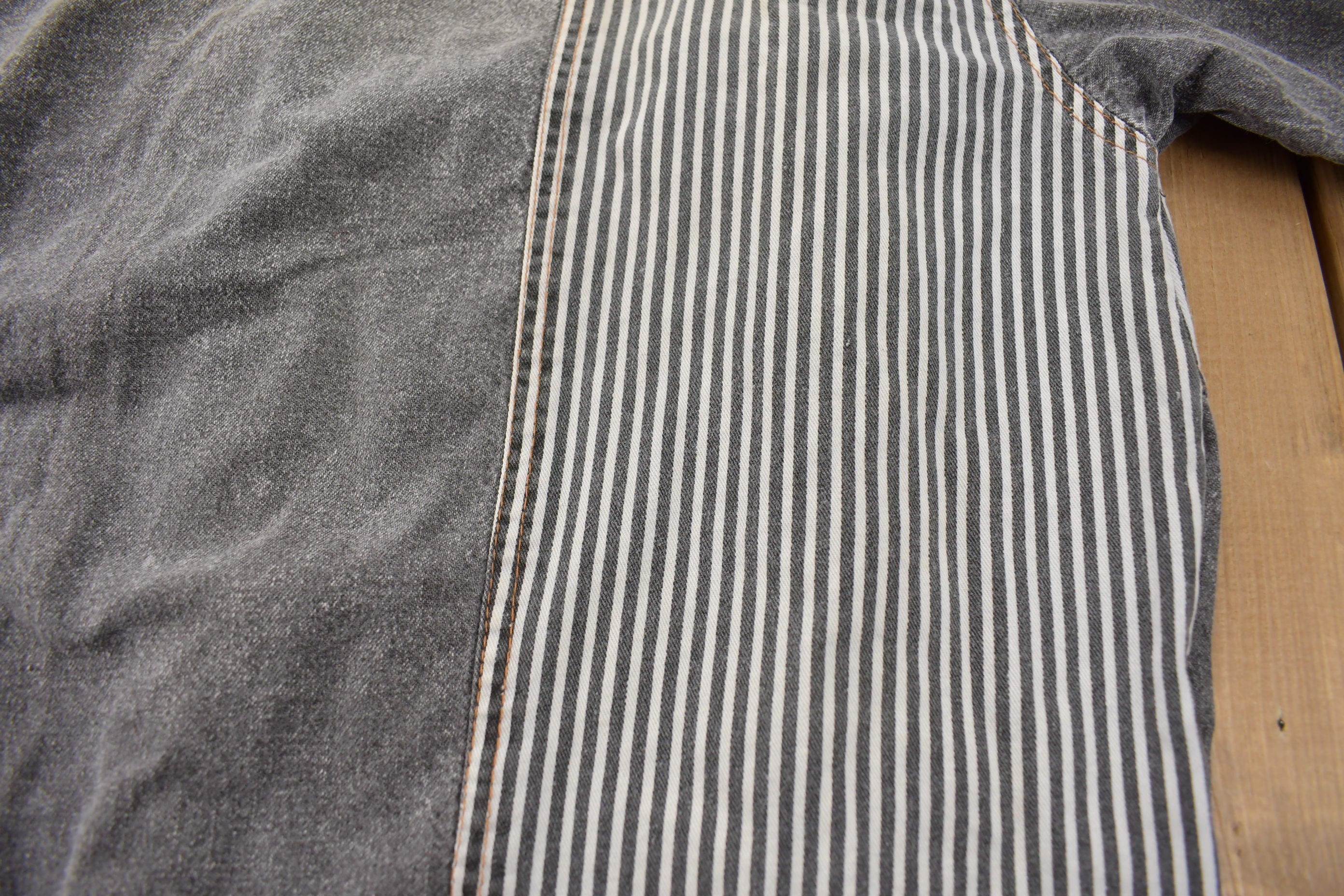 Vintage 1990s Grey Striped Button Up Shirt