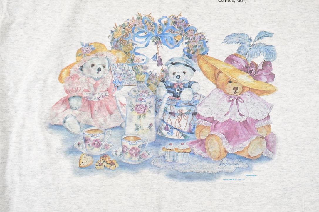 Vintage 1990s Old Mill Camp Cute Stuffed Bunnies Souvenir Travel T-Shirt Women's XL