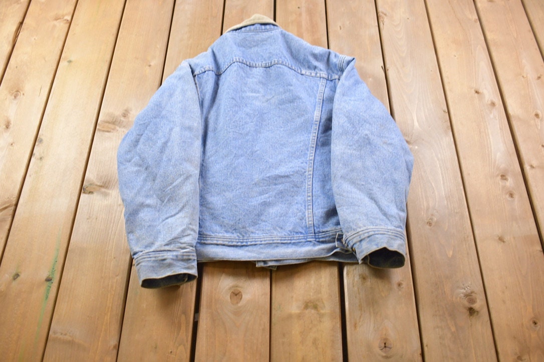 Vintage 1980s Lee Riveted Blanket Lined Jean Jacket