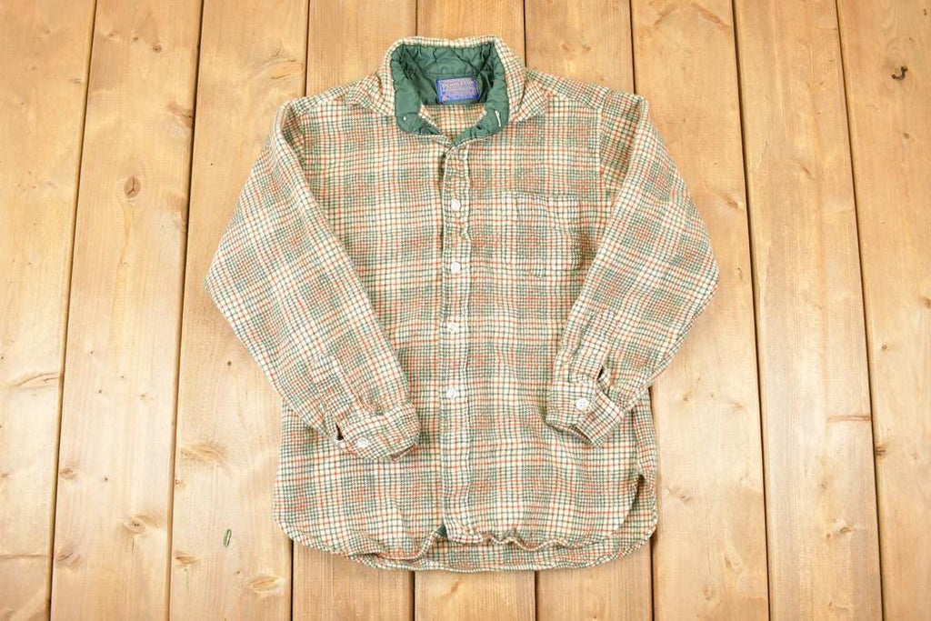 Vintage 1990s Pendleton Plaid Lined Flannel Button Up Shirt Women's S