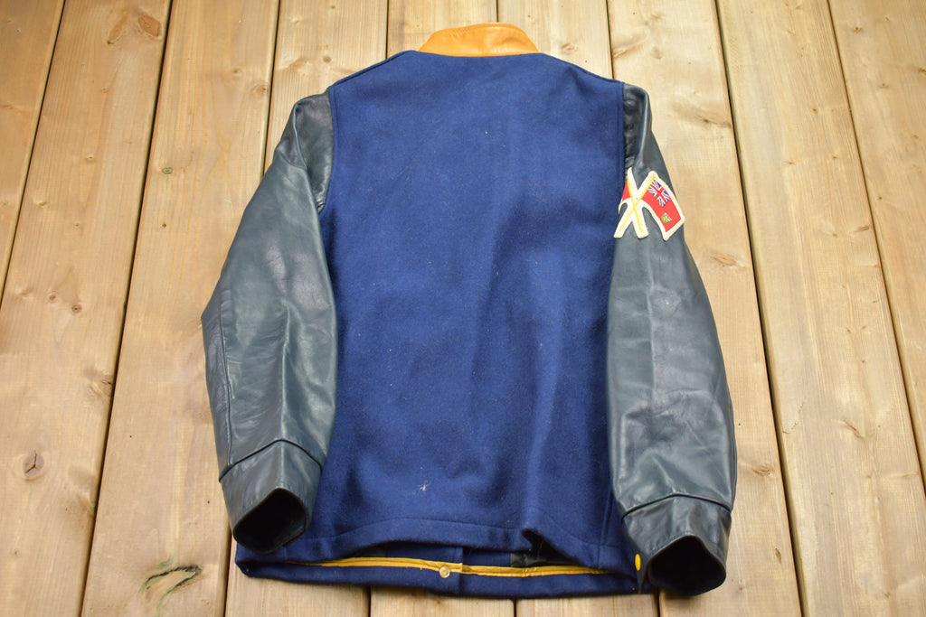 Vintage 1980s Burnaby Legion Leather Varsity Jacket