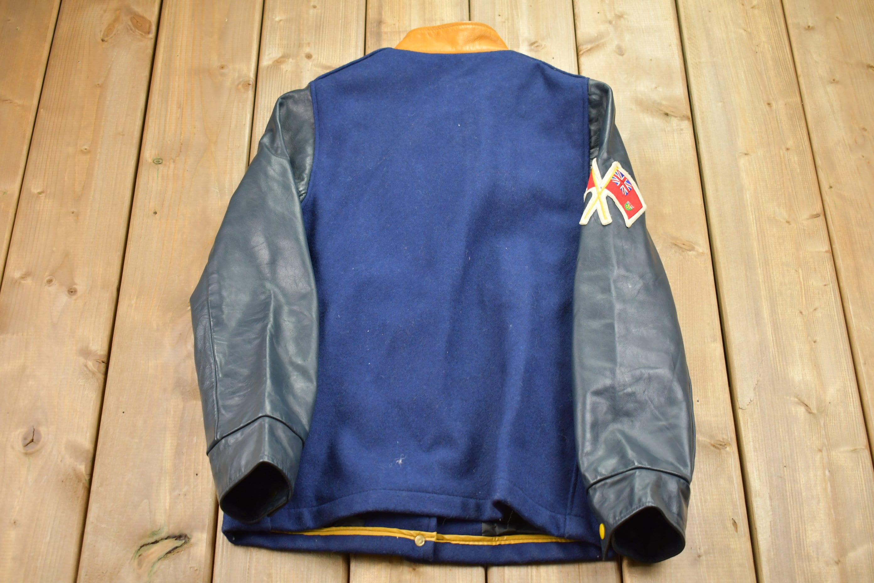 Vintage 1980s Burnaby Legion Leather Varsity Jacket