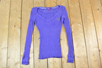 Women Vintage Vigoss Y2K Ribbed T-Shirt / Vigoss Grunge Skull Print / Contrast Stitch / Internet Famous Clothing / Over Dyed