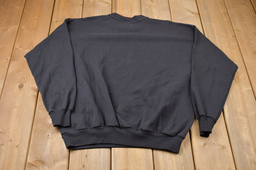 Vintage 1990s Morning Sun Floral Double Collar Crewneck Sweatshirt / 90s Crewneck / Souvenir / Athleisure / Streetwear / Floral Graphic