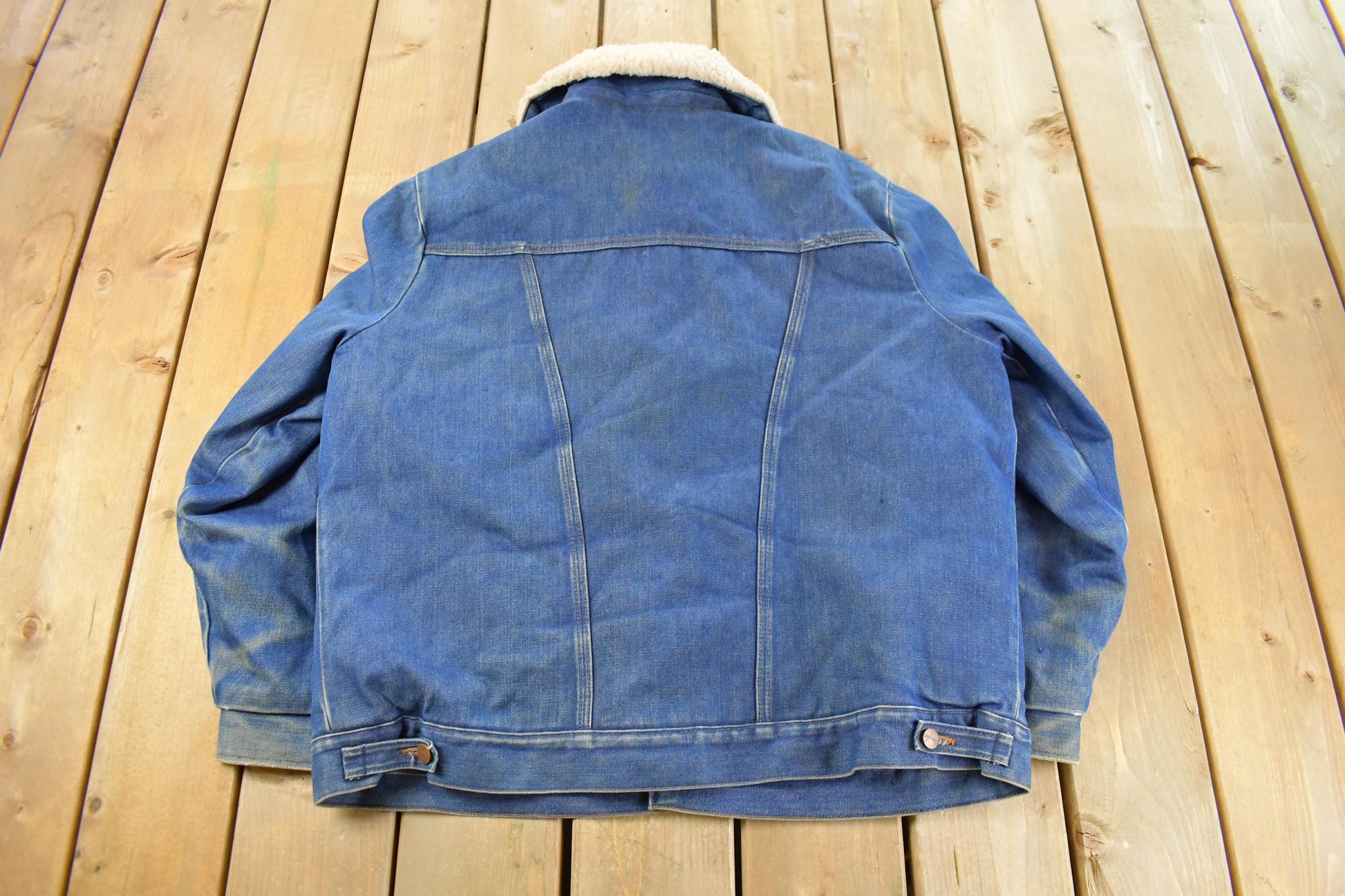 Vintage 1970s Wrangler Sherpa Lined Denim Jean Jacket Men's 2XL