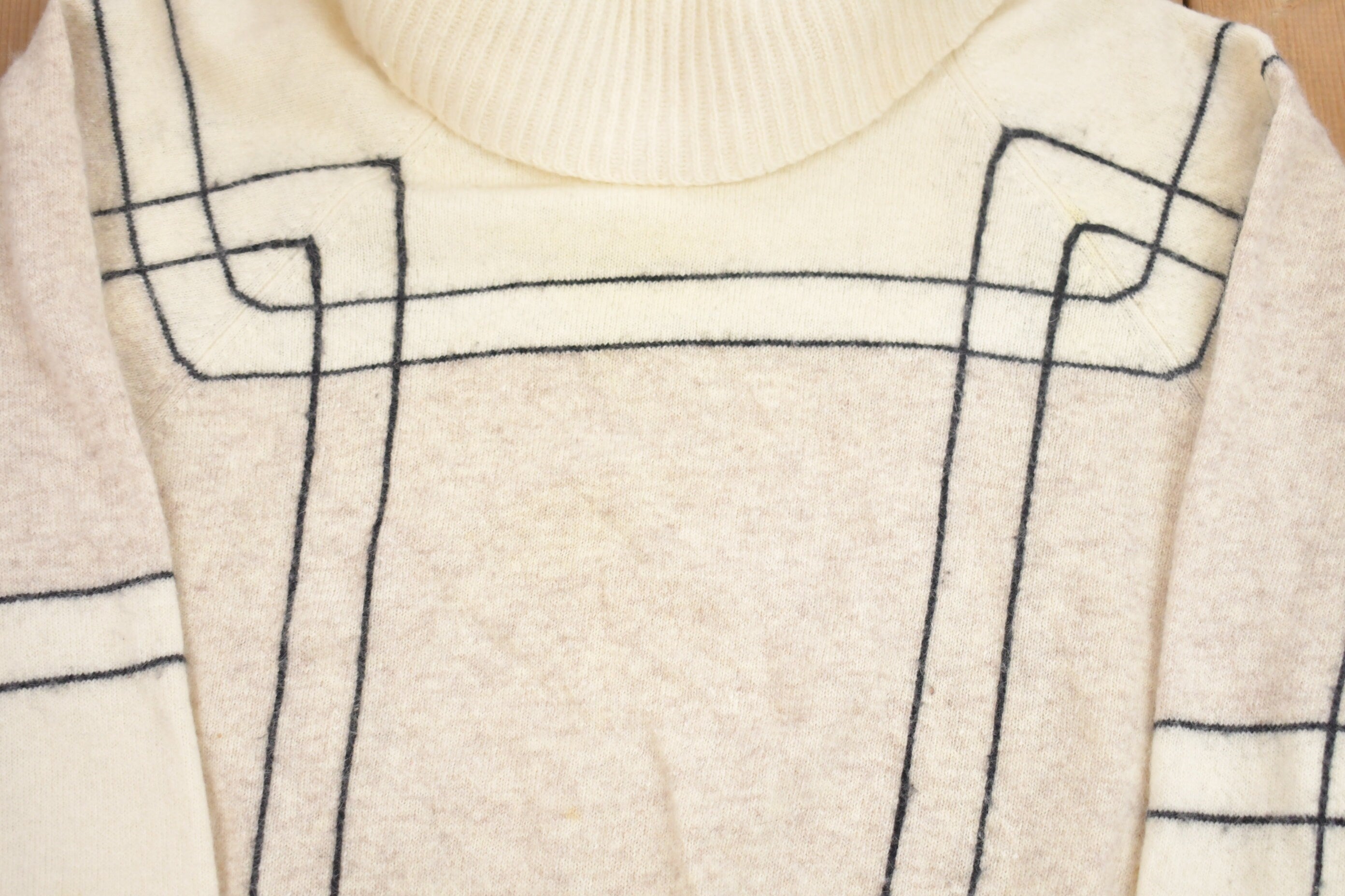 Vintage 1980s Abstract Wool Knitted Sweater