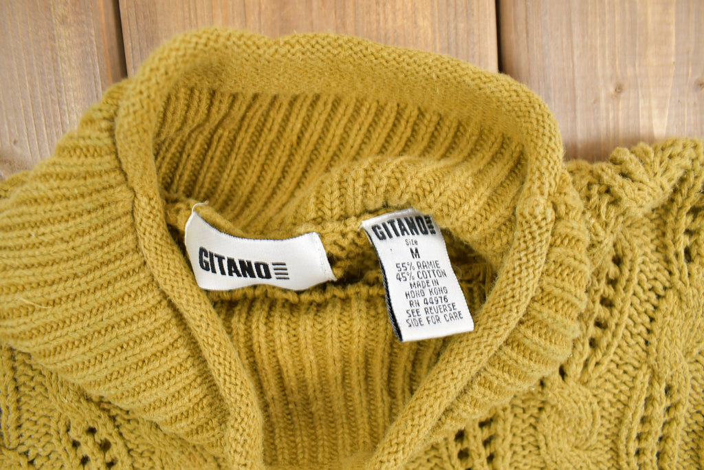 Vintage 1990s Gitano Cable Knit Turtleneck Sweater /