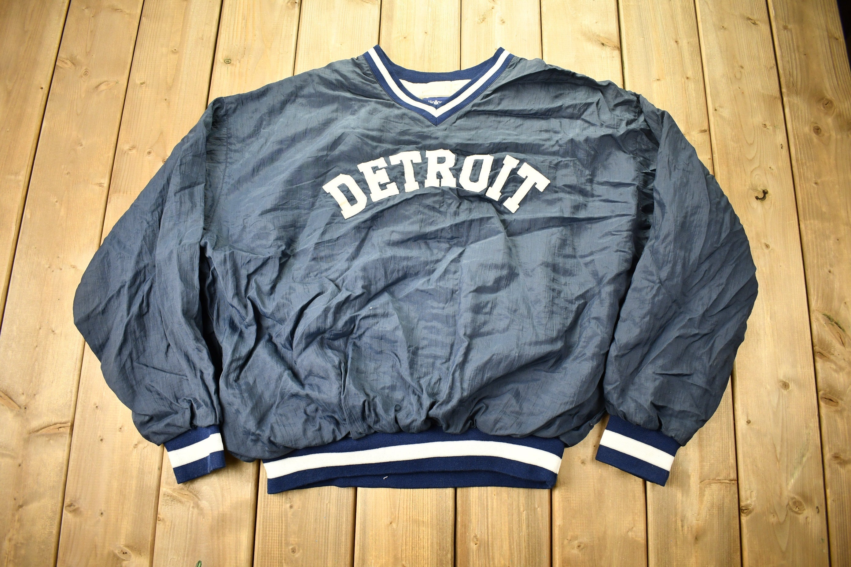 Vintage 1980s Detroit Tigers MLB Pullover Windbreaker Jacket