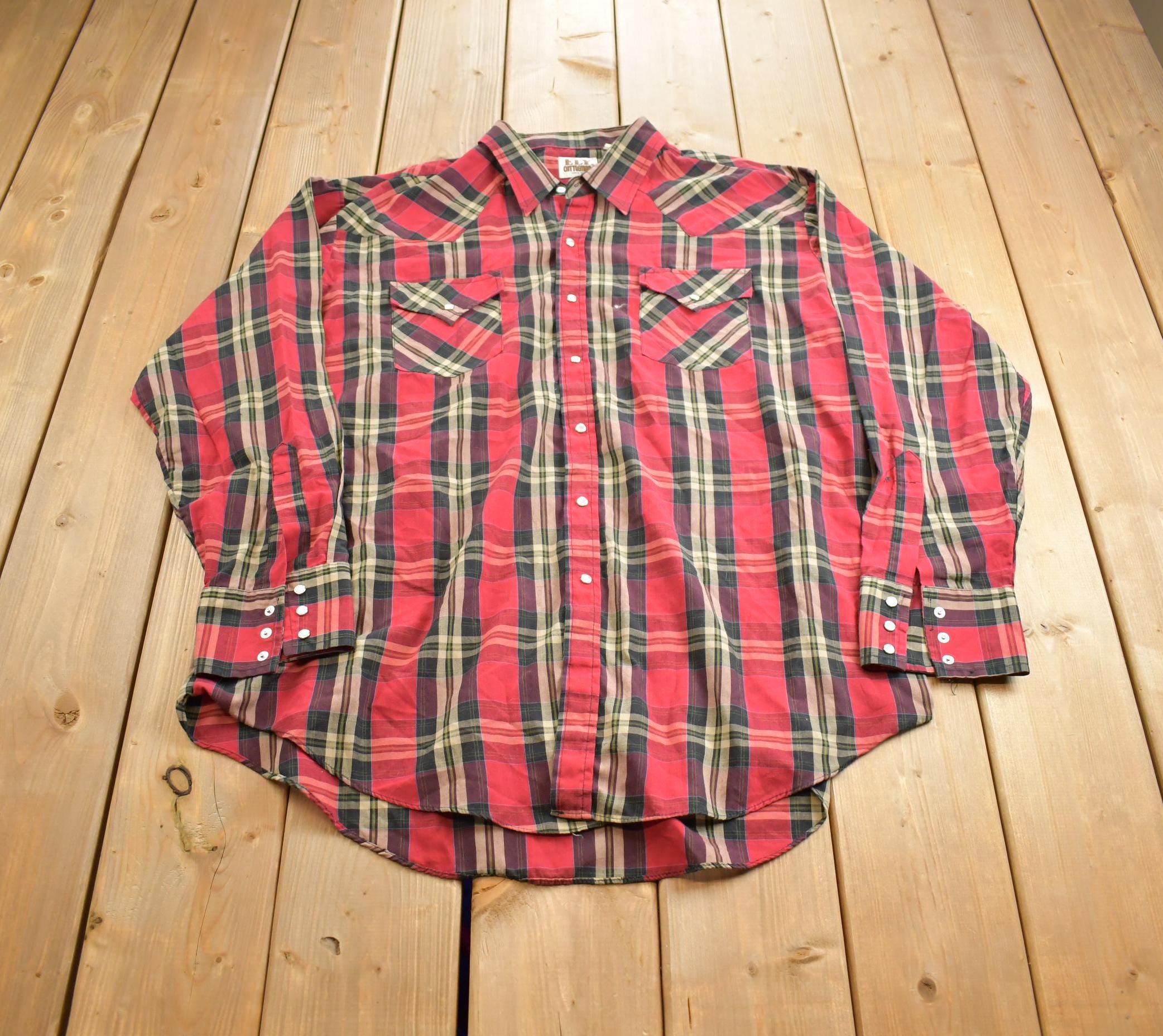 Vintage 1980s Fly Cattleman Blank Button Up Shirt