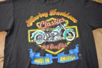 Vintage 1990s Harley Davidson Motorcycles Haleigh NC Single Stitch Graphic T-Shirt Made In USA
