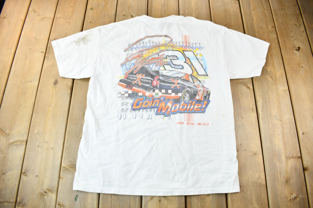 Vintage 1990s Robert Gordon Nascar Goin' Mobile Racing Graphic T Shirt