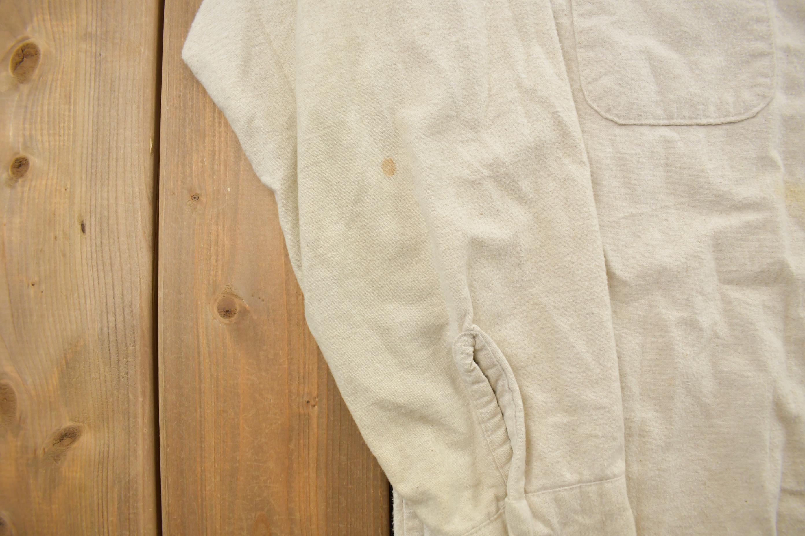 Vintage 1990s Blank Tan Five Brother Button Up Shirt