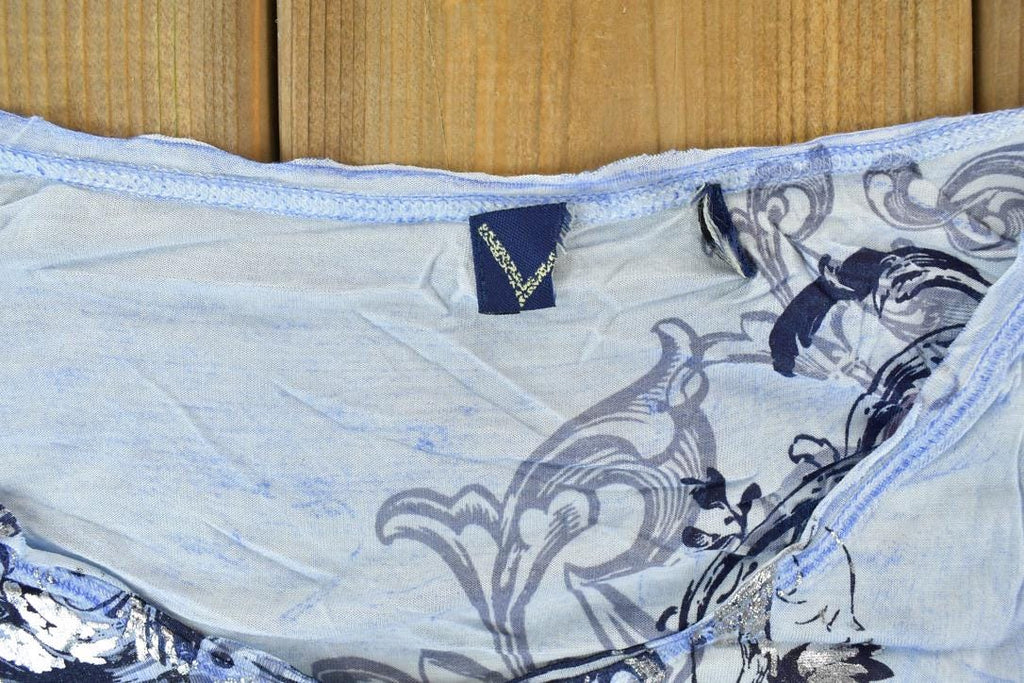 Women Vintage Vigoss Y2K Roses T-Shirt / Vigoss Grunge Skull Print / Contrast Stitch / Internet Famous Clothing / Over Dyed / Y2K Bedazzled