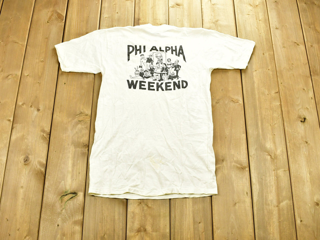Vintage 90's Phi Alpha Weekend T-Shirt / Frat Graphic / Single Stitch / 80s / 90s / Streetwear / Retro Style / Vintage Frat House