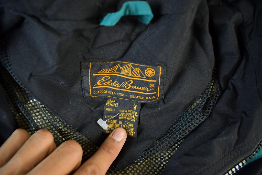 Vintage 1990s Eddie Bauer Gore-tex Windbreaker Parka Jacket Men's Large  Lightweight Outdoors  Hiking Adventure  90s Jacket