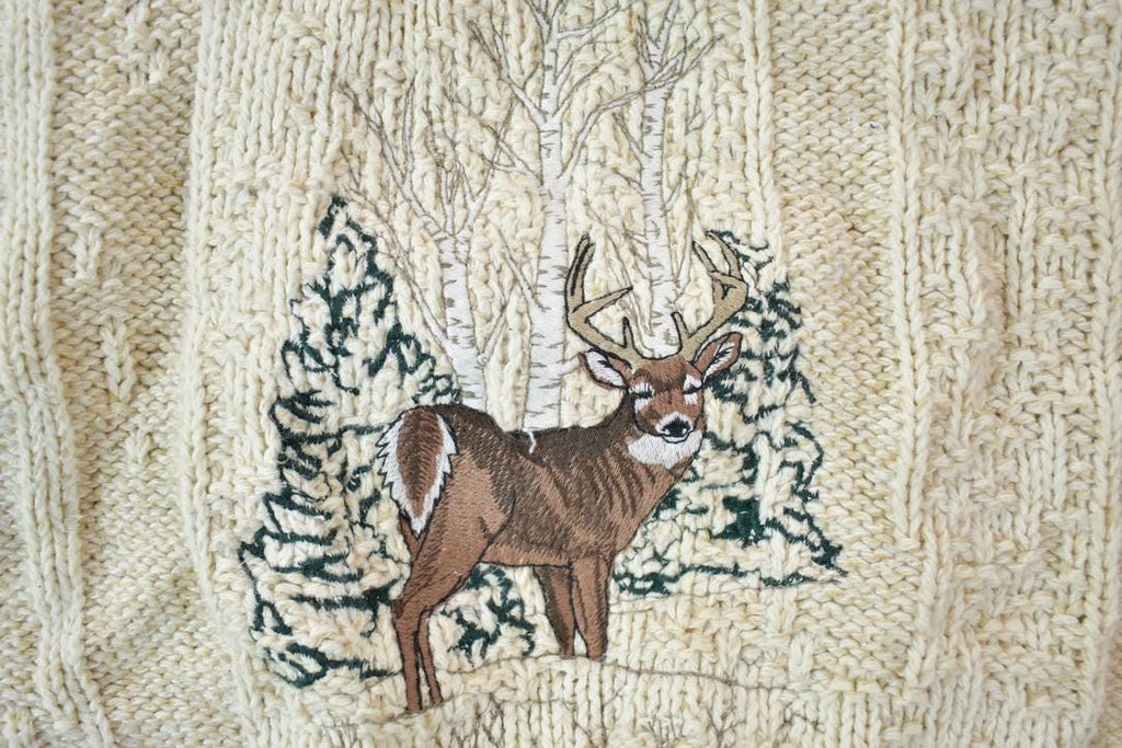 Vintage 1990s Croft & Barrow Big Buck Deer Knit Crewneck