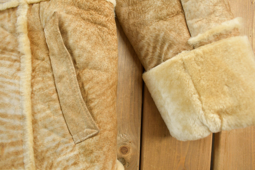 Vintage 1970s Cosa Nova Sherpa Lined Shearling Leather Jacket