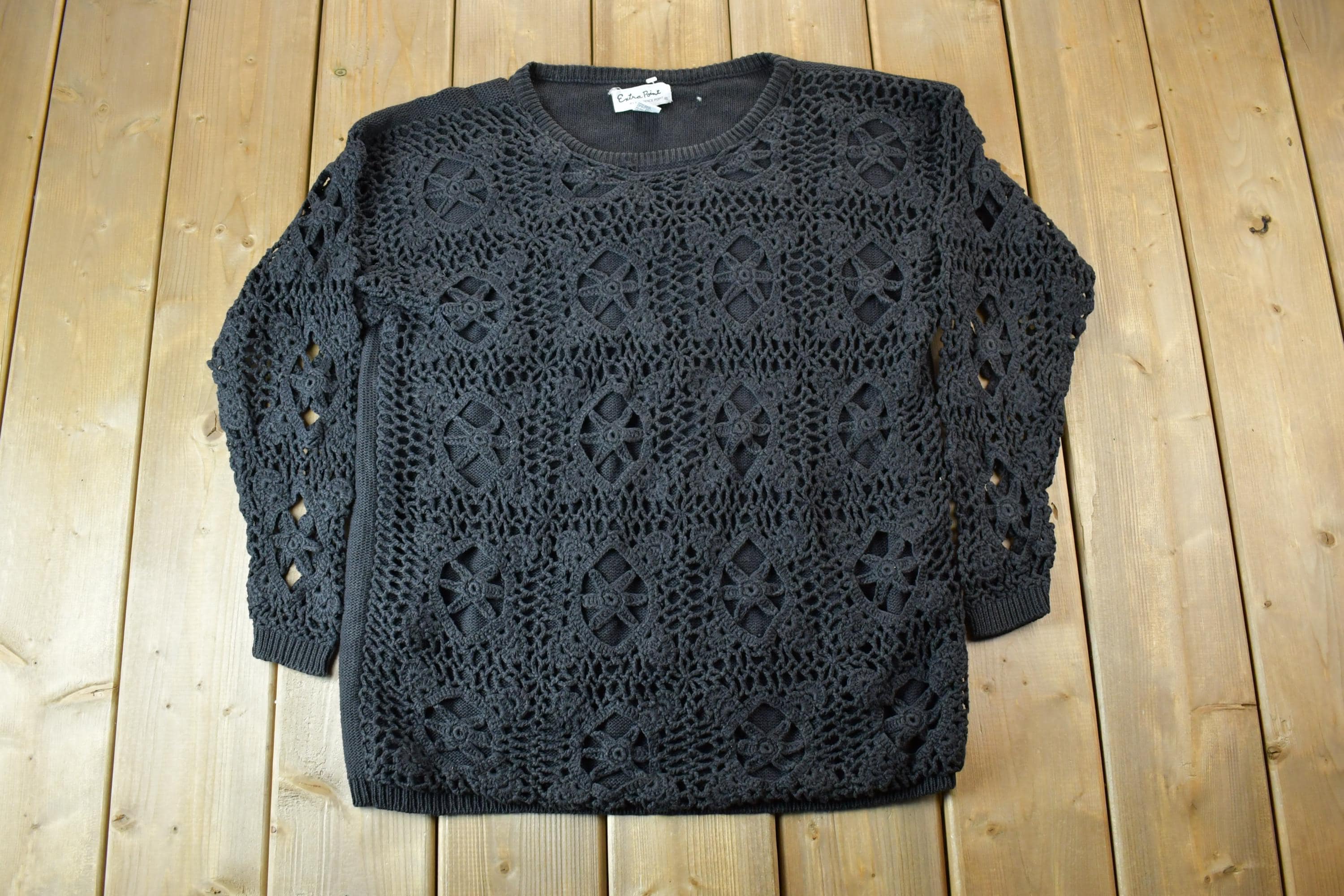 Vintage 1990s Extra Point Loose Knit Crewneck Sweater