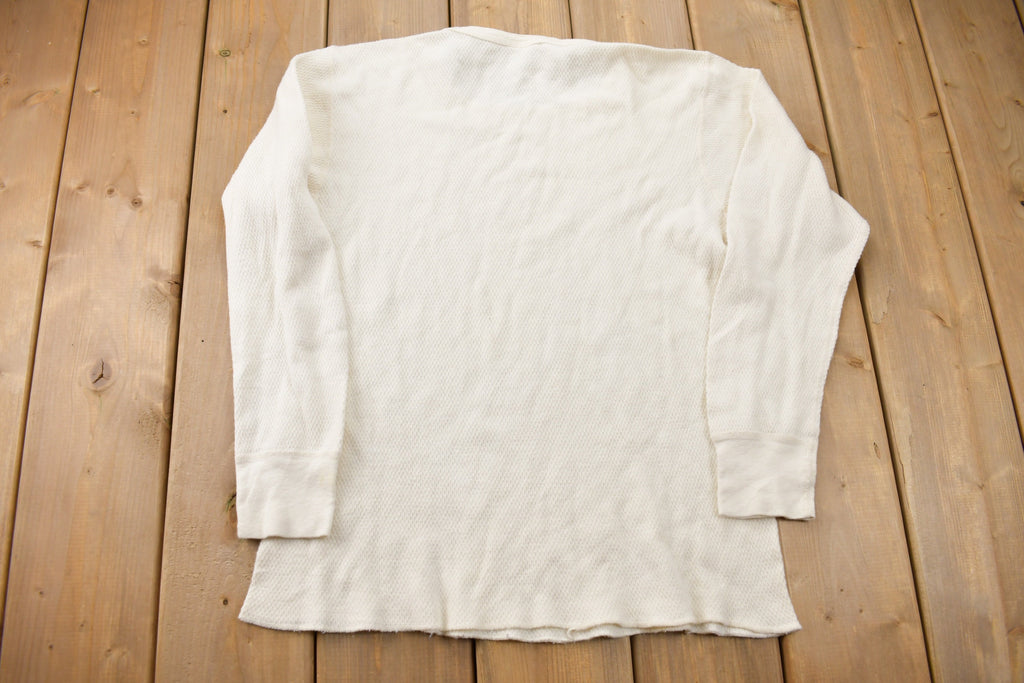Vintage 1980s Jockey Thermal Underwear Waffle Knit Thermal Crewneck