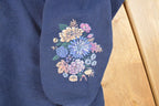 Vintage 1990s Floral Graphic Print Collared Sweatshirt Women's L