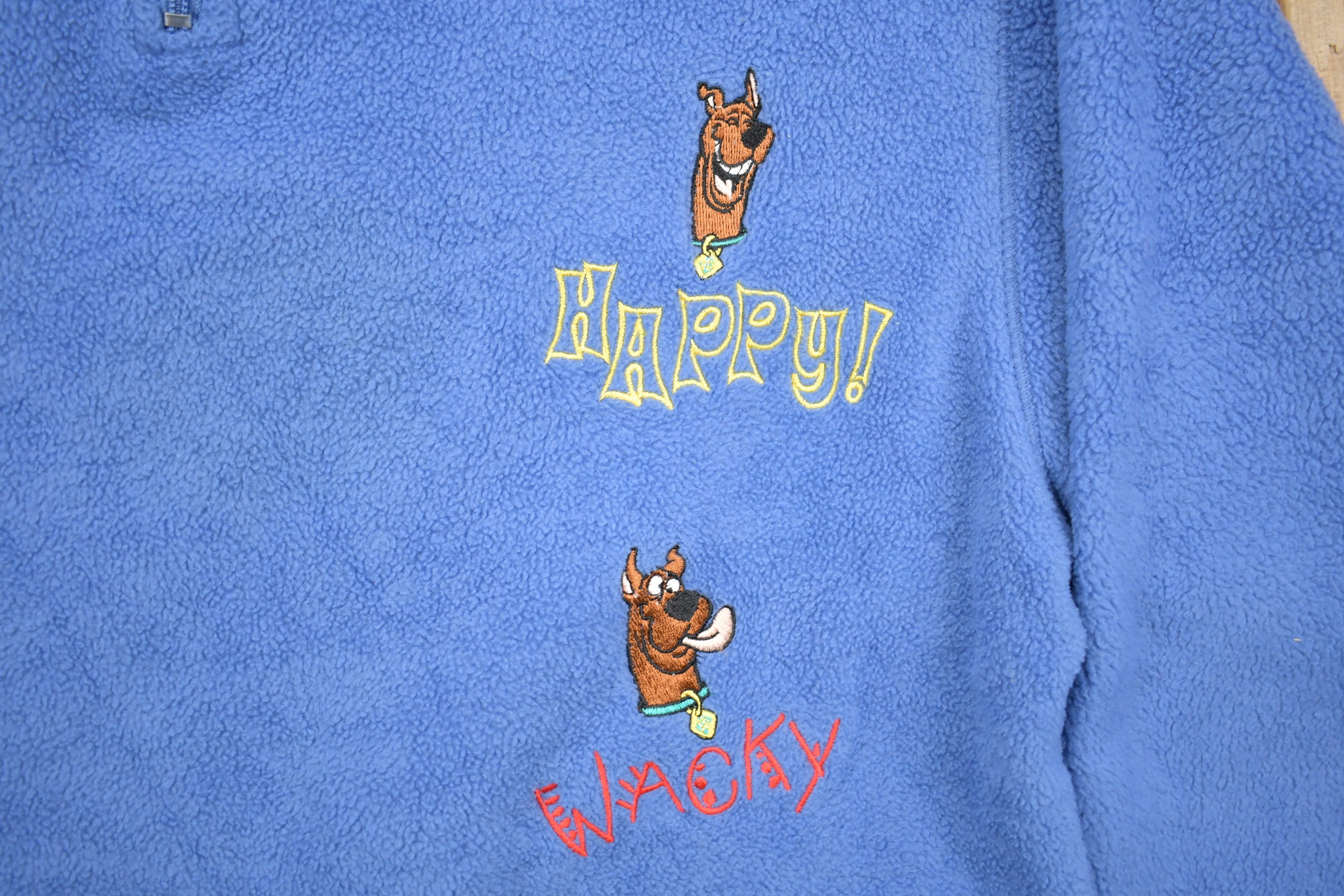 Vintage 1990s Scooby Doo Cartoon Network Quarter Zip Fleece Sweater